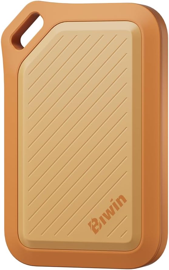 Biwin Amber 外付けSSD 2TB PR2000 USB3.2 Gen2x2 最大読出2000MB/s ポータブルSSD IP67規格 防水 防塵 耐衝撃 USB A/Cケーブル付属 Windows/Mac OS、PS5、Android、iPhone15シリーズ以降対応 メーカー3年保証 オレンジ