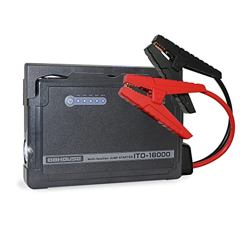 ハチハチハウス ジャンプスターター ITO-16000 安全な リン酸鉄 電池 LiFePO4 12V 大容量 16000mAh ガソリン/ディーゼル車対応 最大電流 1000A 安全保護機能 コンパクト 800グラム L1620F 18,185円