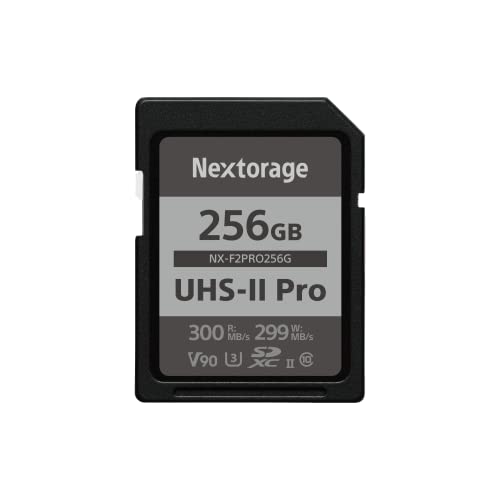 Nextorage ネクストレージ 国内製造会社 256GB UHS-II V90 SDXC記憶装置歌留多 F2PROつづき物 pSLC 4K 8K 最大限度読み出し機敏さ300MB/s 最大限度書きとどめる機敏さ299MB/s 製造会社5年引き請ける NX-F2PRO25