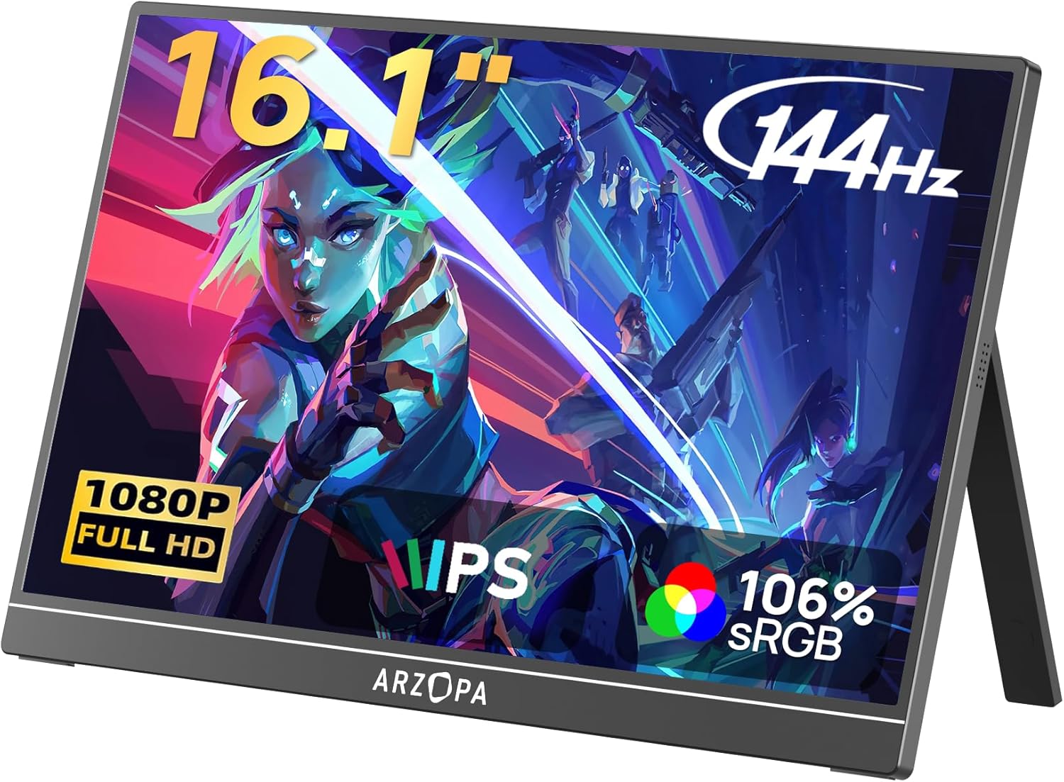 可動性管する 16.1in 144サイクル 1msゲーミングモニター 1920x1080FHD 競り合い管する 非光輝 IPS液晶ダイアログボックス 取り替えっこ用見せびらかす 独立独行型 HDR流行り物相応う 青みともし火役立つこと 判定基準固定ディスク/USB/Type-C/HDMI端子 Z1FC