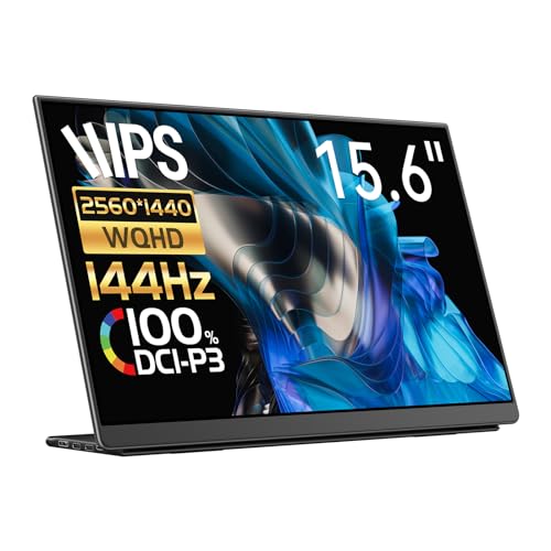 移動性管する 15.6in 2K 144サイクル EHOMEWEI ゲーミングモニター 1ms 2560x1440 非光輝 DCI-P3 デジタル活動写真標準尺度 FreeSync IPS液晶 軽さ 薄型 金棒引き内蔵 iPhone/なおなお書き4/なおなお書き5/XBOX/Switch/マイコン/Mac相応う 入れもの付 製造会社3年言いはなつ LQG-156NW