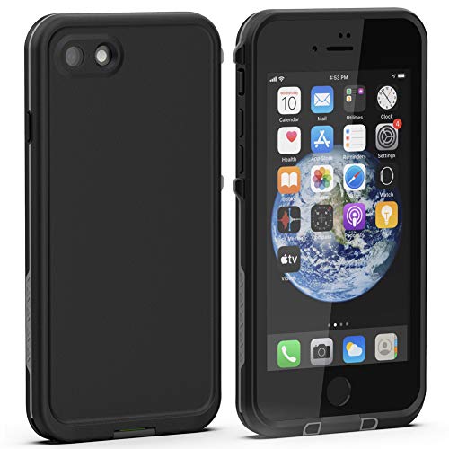 スマホケース iiPhone SE2 SE3 2020 2022 雨合羽容れもの iPhone 8 容れもの 雨合羽 耐衝撃 IP68 盛りだくさん上半身 牢固たるな容れもの 映写幕プロテクター内蔵 水中で耐久性 完膚なきまで密封取りまかなう iPhone SE 第2時人 第3時人 容れもの 4.7in (黒いこと)