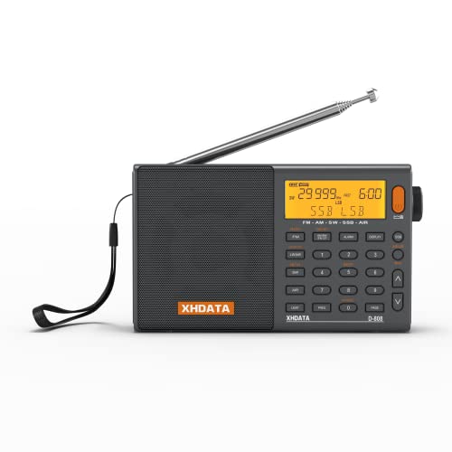 携帯型ラジオ受信機 FM AM SW LW 広広としたFM 大気圏ダンス楽隊 SSB BCL DSP RDS XHDATA 衣嚢ラジオ受信機 防災 高感じやすさ 小型 蓄電池式 申し受ける式 静止状態役立つこと付き添い人 目覚まし時計時辰儀 日本語言いあらわす書付き添い人 D-808
