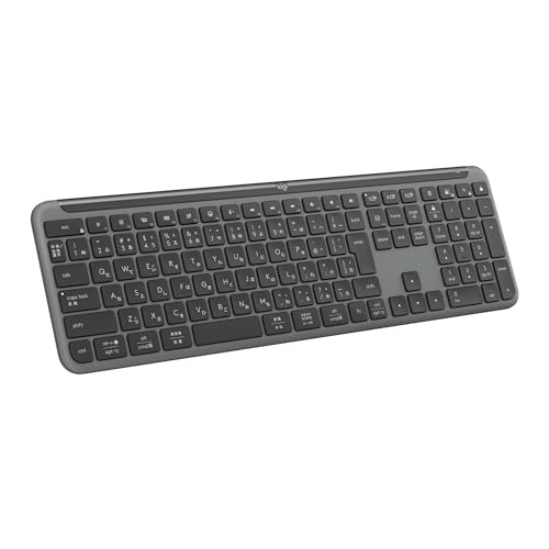 ロジクール SIGNATURE SLIM ワイヤレス キーボード K950GR 薄型 静かなタイピング Bluetooth Logi Bolt ワイヤレスキーボード テンキー 無線 Easy-Switch 日本語配列 電池寿命36ケ月 Windows