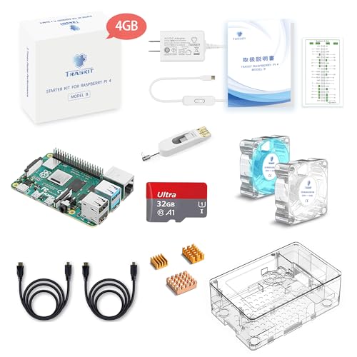 Raspberry Pi 4 Kit/ラズベリーパイ4B 4GB RAM 技適マーク付/MicroSDHCカード32GB NOOBSプリインストール/簡単に取付けるケース/5.1V/3A Type-C スイッチ付電源/2つのMicroHDMI-to-HDMIケーブルライン/ヒートシンク 2つの静音冷却ファン/カードリーダ/GPIOリファレンスカード｜ショップあまのとり