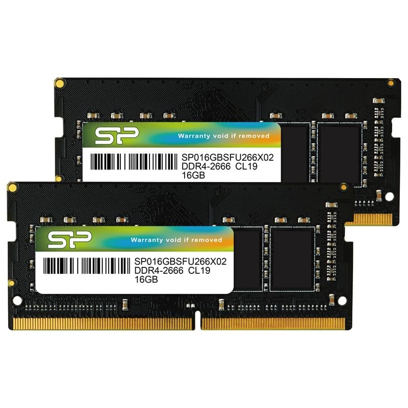 シリコンパワー ノートPC用メモリ DDR4-2666(PC4-21300) 16GBx2枚 260Pin 1.2V CL19 Mac対応 SP032GBSFU266X22｜ショップあまのとり