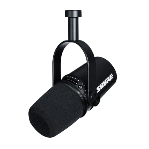 SHURE シュア MV7 ポッドキャストマイクロホン MV7-K-J ダイナミックマイク カーディオイド 単一指向性 USB XLR 有線 ノイズ除去 配信 ストリーミング YouTube 録音 レコーディング 実況 ゲーム ゲーミング ボーカル DTM 宅録 MOTIVシリーズ iOS Android Mac Windows対応