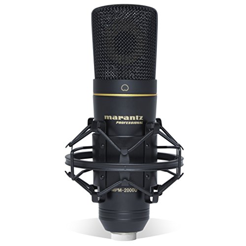 マランツプロ(Marantz Professional) USBマイク コンデンサーマイク ゲーミング テレワーク DAW録音 配信用 レコーディング ショックマウント 保管用ケース付属 ブラック MPM2000U｜ショップあまのとり