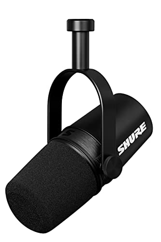 SHURE シュア MV7X ポッドキャストマイクロホン MV7X-J ダイナミックマイク カーディオイド 単一指向性 XLR 有線 ノイズ除去 配信 ストリーミング YouTube 録音 実況 ゲーム ボーカル ナレーション DTM 宅録 MOTIVシリーズ オーディオインターフェース対応 ブラック