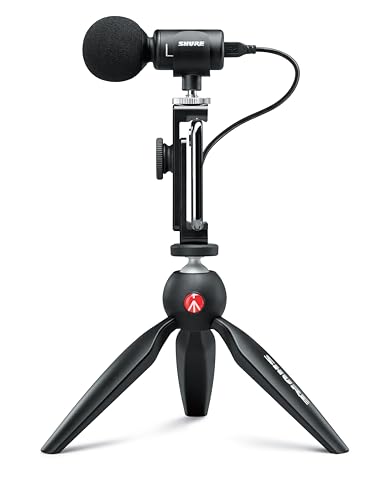 SHURE ビデオキット ステレオコンデンサーマイク MV88+DIG-VIDKIT USB接続 USB-C スマホ ステレオ 配信 ストリーミング YouTube 撮影 録音 レコーディング ゲーム ゲーミング ポッドキャスト VLOG 楽器演奏 MOTIVシリーズ iOS Android 対応 外付け ブラック MV88+
