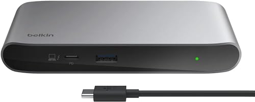 Belkin Apple公認 5-in-1 Thunderbolt 4ドッキングステーション 40Gbpsデータ転送 96W PD対応 デュアル4K/60Hz シングル8K/30Hz 150W電源ユニットTB4ケーブル(0.8m)付属 INC013