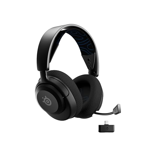 SteelSeries ワイヤレス ゲーミングヘッドセット Arctis Nova 5P ヘッドホン 軽量 無線 ワイヤレス PlayStation用 急速充電 60時間連続使用可能 調整可能 国内正規品 メーカー保証1年 61673 ブラック