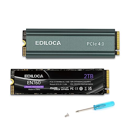 内蔵型SSD EDILOCA EN855 SSD PCIe 4.0 NVMe M.2 2TB Amazon | Ediloca EN855 SSD ヒートシンク付き 1TB PCIe Gen4x4 NVMe M