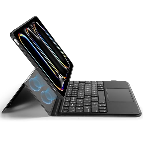 ESR Ascend iPad Pro 11インチ M4 2024 トラックパッド付きキーボードケース バックライトキー付きマグネット着脱式キーボード 角度調節可能横置きスタンド ブラック|ショップあまのとり