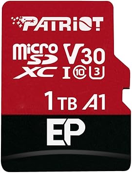 Patriot EP Series 1TB Micro SDXC V30 A1 UHS-I U3 4K UHD Memory Card - with SD Adapter - PEF1TBEP31MCX 17,877円