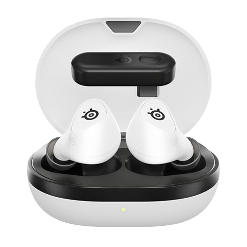 SteelSeries ゲーミングワイヤレスイヤホン Arctis GameBuds white ANC ノイキャン PC/PS5/4/Switch2/Switch/スマホ対応 IP55防塵防水 Bluetooth 5.3 2.4GHz Hi-Fiオーディオ 200以上のEQ 耳にフィットする設計 40時間バッテリー Qi対応 急速充電 ホワイト|ショップあまのとり