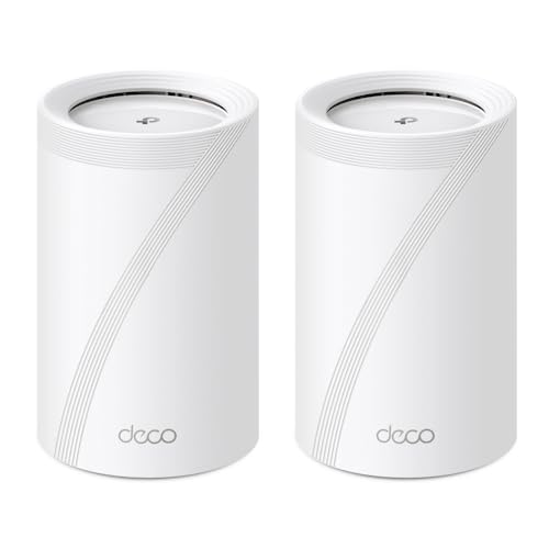 TP-Link メッシュwifi ルータ deco 無線電話ローカルエリアネットワーク 2.5Gbps イーサネットポート ps5 相応う5760Mbps (6GHz) + 4320Mbps (5GHz) + 688Mbps (2.4GHz) 最大限度wifi活動の領域538m? | 等しく繋ぎ合わせる台数200台 Deco BE9300 2単一のもの