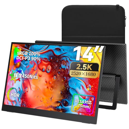 楽天市場】Pornitor モバイルモニター 14インチ 2K解像度 モバイル