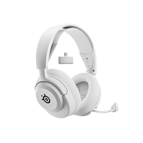 SteelSeries ワイヤレス ゲーミングヘッドセット Arctis Nova 5 white モンスターハンターワイルズに最適なイコライザー設定 ヘッドホン 軽量 無線 ワイヤレス Switch/Switch2/PC/PS5/PS4 対応 急速充電 60時間連続使用可能 調整可能 メーカー保証1年 61671 ホワイト