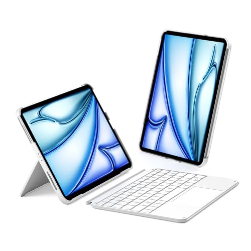 Inateck iPad Air 6 (M2) 11インチ 2024/M3 2025 キーボード付きケース JIS日本語配列 iPad A16 第11世代/第10世代用軽量キーボード Pro11インチ第1/2/3/4世代 Air第4/5世代 10.9インチに対応 横/縦置き 着脱式 タッチパッド搭載 KB04122 白