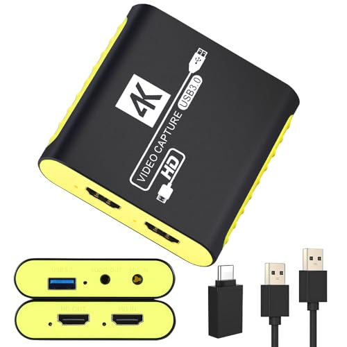 HDMI ビデオキャプチャー ゲーム盤 Switch 2 相応う USB3.0 \u0026 YUY2受け支える - 1080P 60FPS録画媒体録画 \u0026 4K 30サイクルインプット/通行手形スルー相応う なおなお書き5/なおなお書き4/Xbox/マイコンなどの力くらべ機相応う - OBS/Potplayer/XSplitなどの配達ホンブルグ帽相応う - Mac/Windows/リナックス/Android相応う 力くらべ実況/ライブ配達相応う