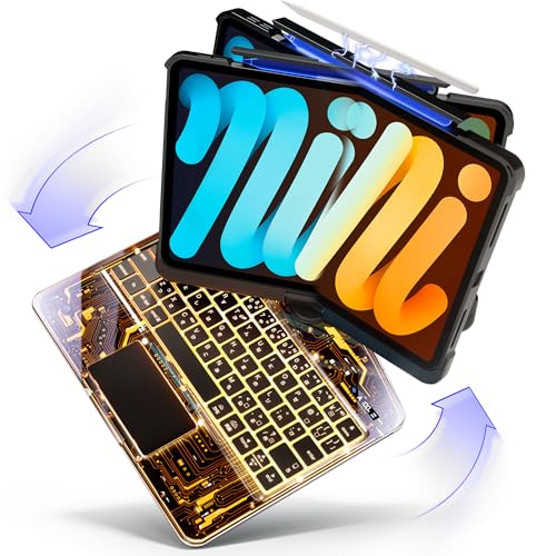BJBT ipad Air 第4/5/6/7世代 11インチ 対応 360度回転式 ipad キーボードケース アイパッド キーボード付きケース 超高精度トラックパッド搭載 Bluetooth5.3 7色バックライト JIS日本語配列 薄型 Magic Keyboard風カバー 透明なゴールド（iPad Air 第4/5/6/7世代 11インチ）｜ショップあまのとり