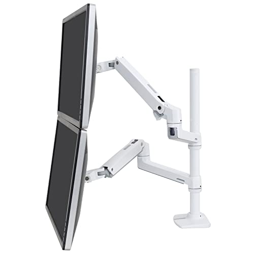 ERGOTRON エルゴトロン LX 管する腕 勉強机マウント デュアル 縦/横型 ロング極点 2画面 白いこと/白 40in(3.2~10kg/1管する)まで VESA判定基準相応う 45-509-216
