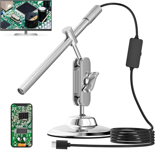 iPhone対応可能の電子顕微鏡カメラ AMTORIN USB顕微鏡 IOS Android Windows MacBook対応可能 有線接続で画面遅延なし、WiFiや充電不要 最大200倍の拡大 昆虫観察や精密器具のメンテナンス、小学生用顕微鏡