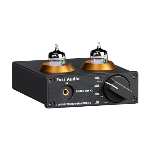 Fosi Audio BOX X2 プリアンプ MM 曲がること速見表 5725W無意味さ管 フォノプリアンプ 増幅 歯車付き添い人 ミニ ステレオ オーディオ Hi-Fi プリアンプ レコード盤 電気蓄音機用 DC 12V ワット数付き添い人 オーディオ-プリアンプ