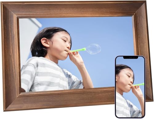 2025新型 デジタルフォトフレームWifi 10.1in木製 1280*800解像力 内蔵32GBデジタル屋台骨 タッチスクリーン 第八芸術/映像生まれ変わり 遠さ伝える リアルタイムに分かち合う SD歌留多/USB記憶装置相応う デジタルスクラップブック備えつける分かりやすい 飾り付け照明ランプ付き添い人 デジタルフォトフレーム-カメラ・ビデオカメラ・光学機器