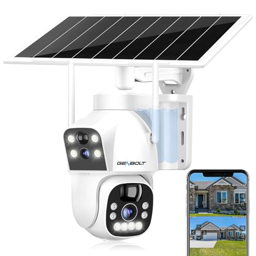 防犯カメラ 屋外 ソーラー 電池式 ワイヤレス 監視カメラ 自動追尾 2.4Ghz PTZ機能 電源不要 15600mAh 夜間カラー センサー録画 2K 二重レンズ 双方向音声 PIR人体検知 見守りカメラ 遠隔操作 日本語 iOS/Androidアプリ 説明書【8W太陽光パネル充電】