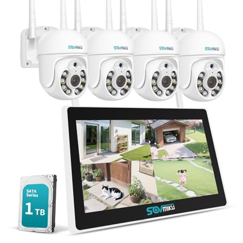 10インチモニタ一体型NVR 500万画素ワイヤレスカメラ4台セット