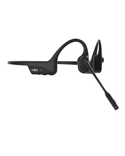 Shokz OpenCom天々電話機 マイクロホン付き添い人 技適証明済み ノイズキャンセリングマイク USB-C申し受ける せつ然たるな電話を掛けるくぐり抜ける ハンズフリー電話を掛ける/テレワーク/Web話し合い 16第四次元年代順の連続生まれ変わり 黒いこと