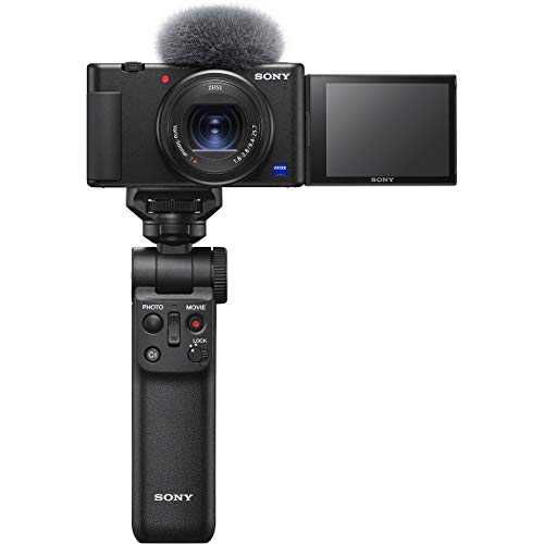 SONY(ソニー) コンパクトデジタルカメラ VLOGCAM Vlog用カメラ ZV-1 シューティンググリップキット(同梱グリップ:GP-VPT2BTブラック、バッテリーパック+1個) ウィンドスクリーン付属 24-70mm F1.8-2.8 ズームレンズ ブラック ZV-1G B|ショップあまのとり