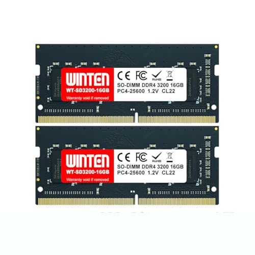 WINTEN 万覚え帳マイコン用記憶装置 DDR4-3200 32GB（16GB×2枚） 260Pin CL22 1.2V SODIMM SDRAM 内蔵記憶装置 増設記憶装置 WT-SD3200-D32GB