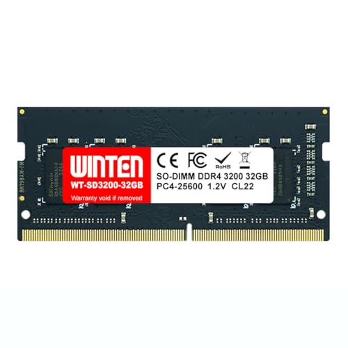 WINTEN ノートPC用メモリ DDR4-3200 32GB 260Pin CL22 1.2V SODIMM SDRAM 内蔵メモリー 増設メモリー 3年保証 WT-SD3200-32GB