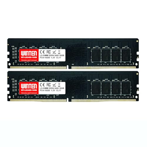 WINTEN デスクトップPC用メモリ DDR4-2400 32GB 16GB 2枚 288Pin CL17 1.2V DIMM SDRAM 内蔵メモリー 増設メモリー3年保証 WT-LD2400-D32GB