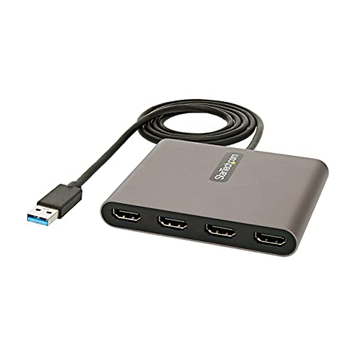 StarTech.com USB 3.0繋ぎ合わせるクアッドHDMI見せびらかすうつり変わりアダプター/USB - HDMI 4最終生産物変換器/1080p 60サイクル/USB Type-A繋ぎ合わせる/HDMI増設アダプター/Windowsのみ相応う USB32固定ディスク4 パソコン・周辺機器-変換コネクタ・ケーブル