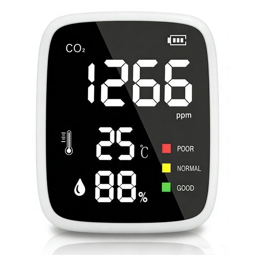 co2メーターモニター二酸化炭素濃度計二酸化炭素検出器空気質検知器高精度多機能温度湿度表示見やすい自動輝度大文字ポータブル空気品質センサーリアルタイム監視濃度測定USB充電式400…
