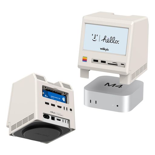 Wokyis M5 レトロデザインドックステーション(Mac mini M4相応う)、5in固定ディスク見せびらかす、10Gbps M.2 NVMe