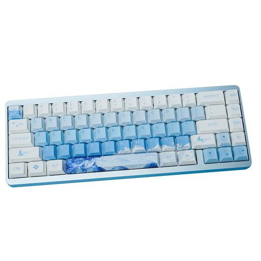 Mechkeys VARMILO Muse65 ゲーミングキーボード、CNC加工アルミ合金シャーシ、有線デュアルレールマグネティックホワイトスイッチキーボード、FPSゲーム用の調整可能なトリガー付き (Muse65 Ar Iel…|ショップアンドアンド
