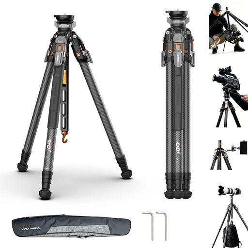 COMAN T1S ビデオ三脚 カーボンファイバー レベリングベース付三脚 四段伸縮 16.9-165cm 耐荷重20kg(ボウルベース雲台付き)|ショップアンドアンド