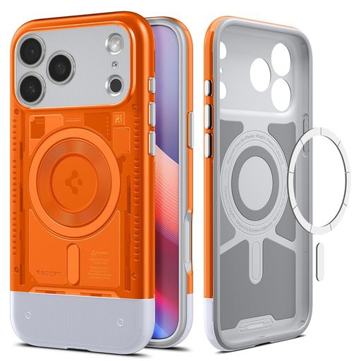 Spigen【打ち立てる18年の科学技術力】iPhone17Pro容れものMagSafe相応う磁石積み上げる米軍MIL標準尺度古典派音楽・C1・マグフィット(タンジェリン)ACS09963