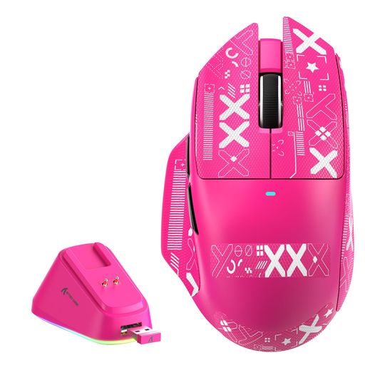 ATTACKSHARKV6ゲーミングマウス3モードワイヤレスBluetooth/2.4GHz/有線軽量65g超軽量BK52820高性能チップ搭載PAW3311光学センサー最大25000DPI40G加速度磁気充電ドック付属
