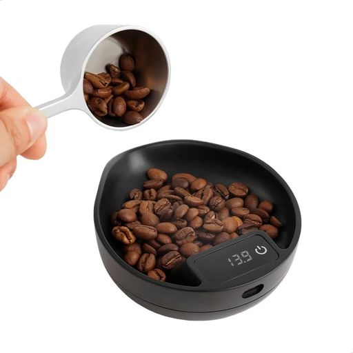 watchgetコーヒー豆スケールカップ充電式計量トレイエスプレッソ計量器0.3-1000g/0.1g高精度デジタルキッチンスケールコーヒー豆/茶葉/スパイス黒