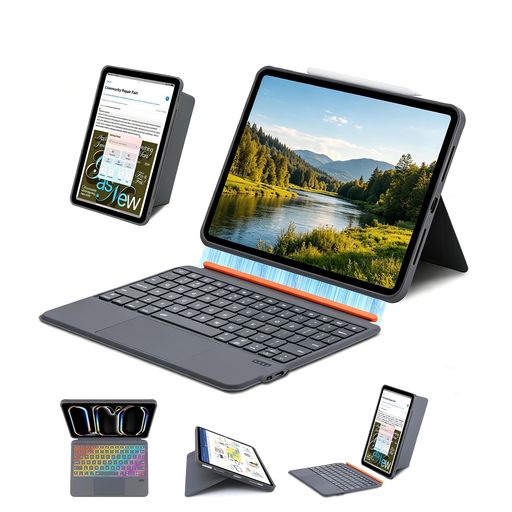QUARKiPadA16第11時人/第10時人鍵盤容れものiPadAir11inM4/M3/M2Pro11in第4/3/2/1時人高慥かさタッチパッド磁気へばり着く磁石着脱式鍵盤7色うしろ側ともし火静音足がかり