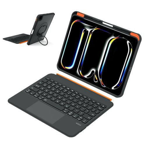 【US割りつける・分け隔てる式】貨物自動車パッド付き添い人iPad鍵盤容れもの-iPadPro11in(第1-4時人)/Air11inM42026/M32025/M22024\u0026Air(第4-5時人)/A16第11時人/ タブレット用キーボード-スマートフォン・タブレット-タブレットPCアクセサリー