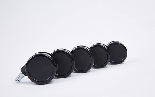 AKRacingゲーミングチェア用双輪キャスターPU(ポリウレタン)製黒いこと5個書き割り