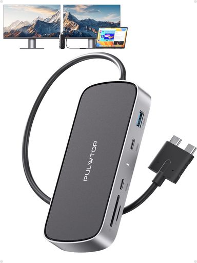 PULWTOP MacBook Pro ドッキングステーション デュアルモニター 4K@60Hz MacBook Air/Pro M5/M4/M3 Pro & Max用 Macドッキングステーション デュアルモニター Macbook Proドック｜ショップアンドアンド