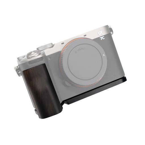 SIUTATDSH カメラグリップ 対応 sony ソニー A7C2 a7c ii A7C Mark 2 カメラ専用 L型クイックリリースプレート、実木製ハンドル、三脚設置でき (黒檀黒板)|ショップアンドアンド